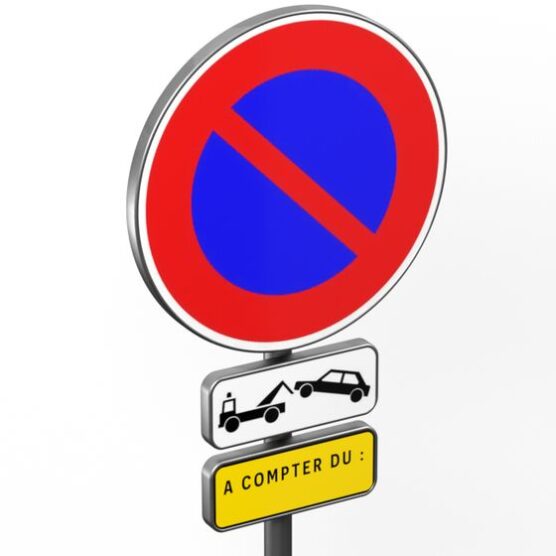 Verbotsschild 'Parken Verboten / Reservierter Platz' – Aluminium Dibond 3 Mm, 230 Mm, Made In France